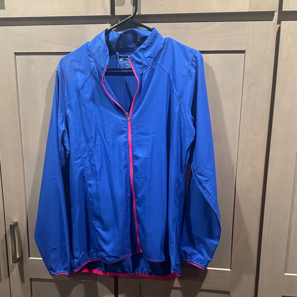 adidas Blue Jacket with Pink Trim